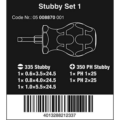 Set Wera: Wera 05008870001 Stubby Set 1 Screwdriver Set 5 – Side View