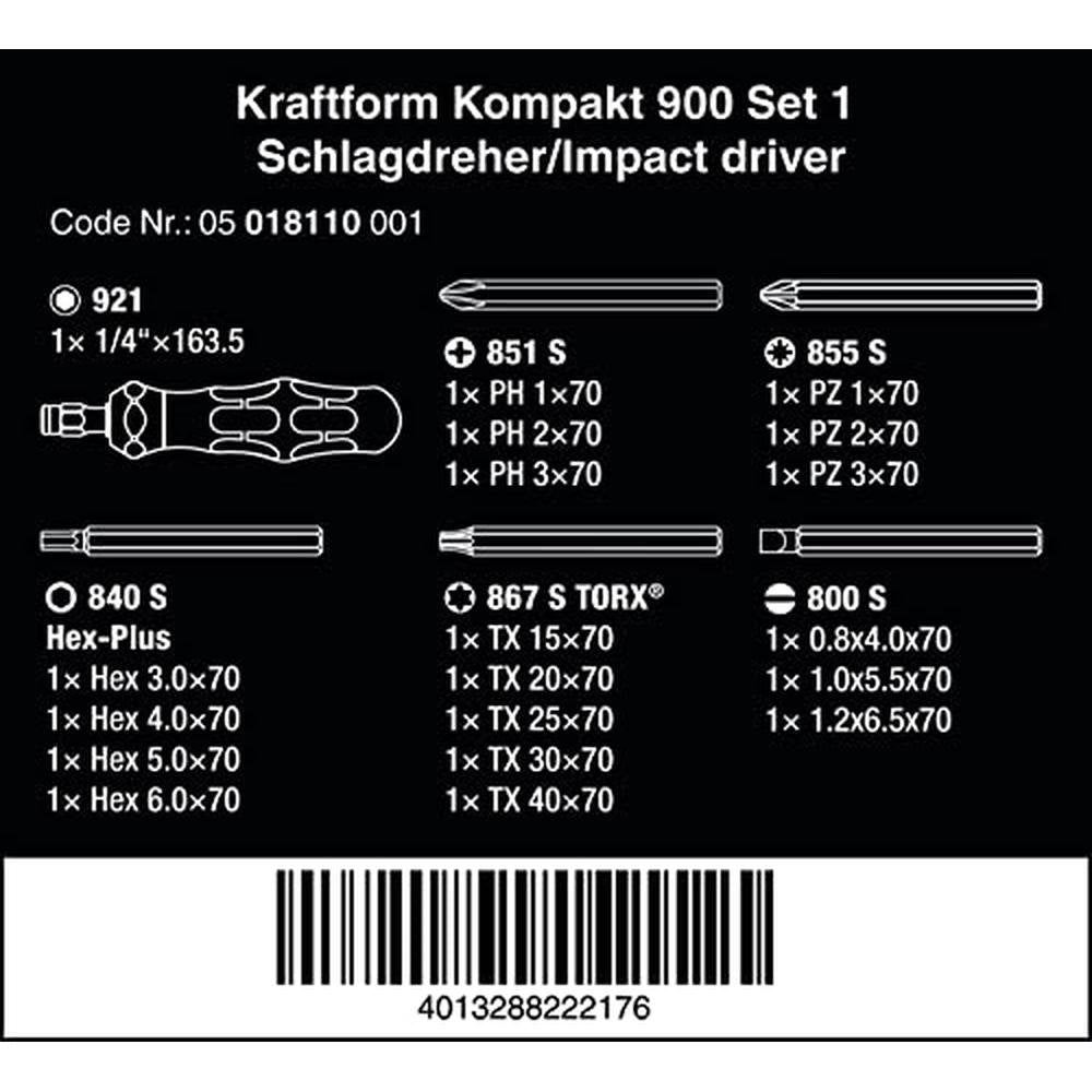 Set Wera: Wera 05018110001 Kraftform Kompakt 900 Set 1 – Side View