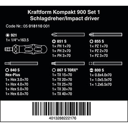 Set Wera: Wera 05018110001 Kraftform Kompakt 900 Set 1 – Side View