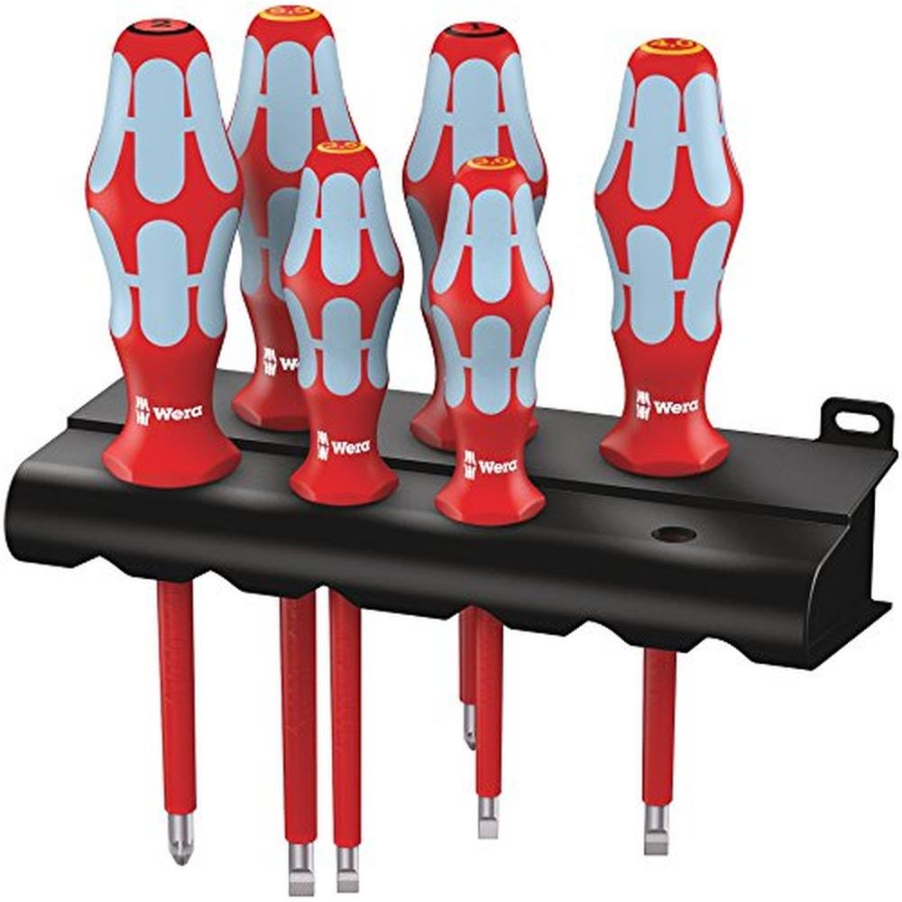 Wera 05022745001: 6-Piece Screwdriver Set Stainless and Rack – Front View