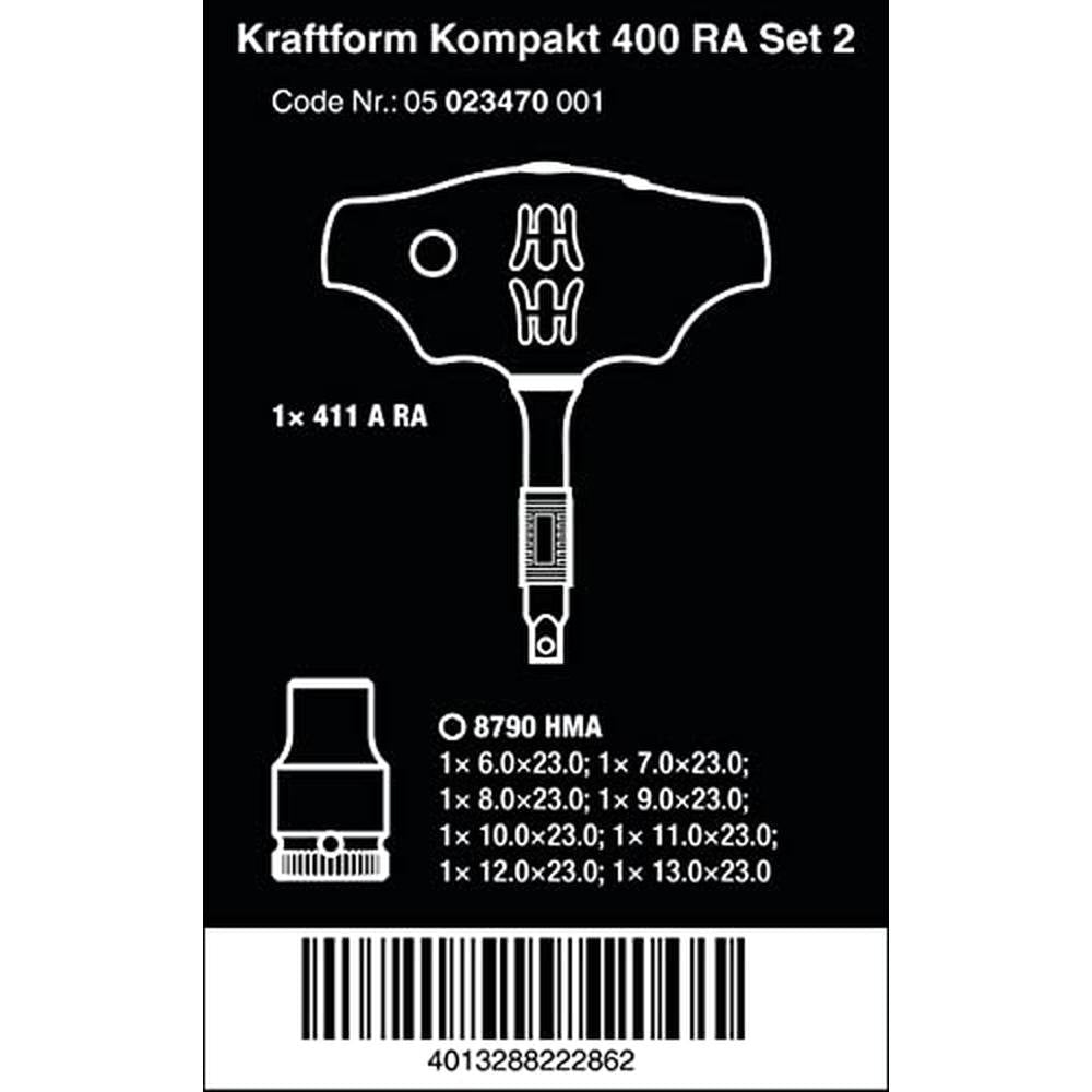 Set Wera: Wera 05023470001 Kraftform Kompakt 400 RA Set 2 – Side View