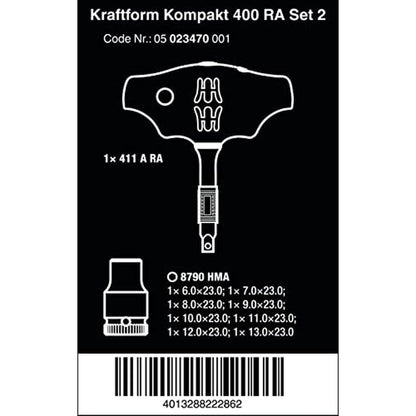 Set Wera: Wera 05023470001 Kraftform Kompakt 400 RA Set 2 – Side View