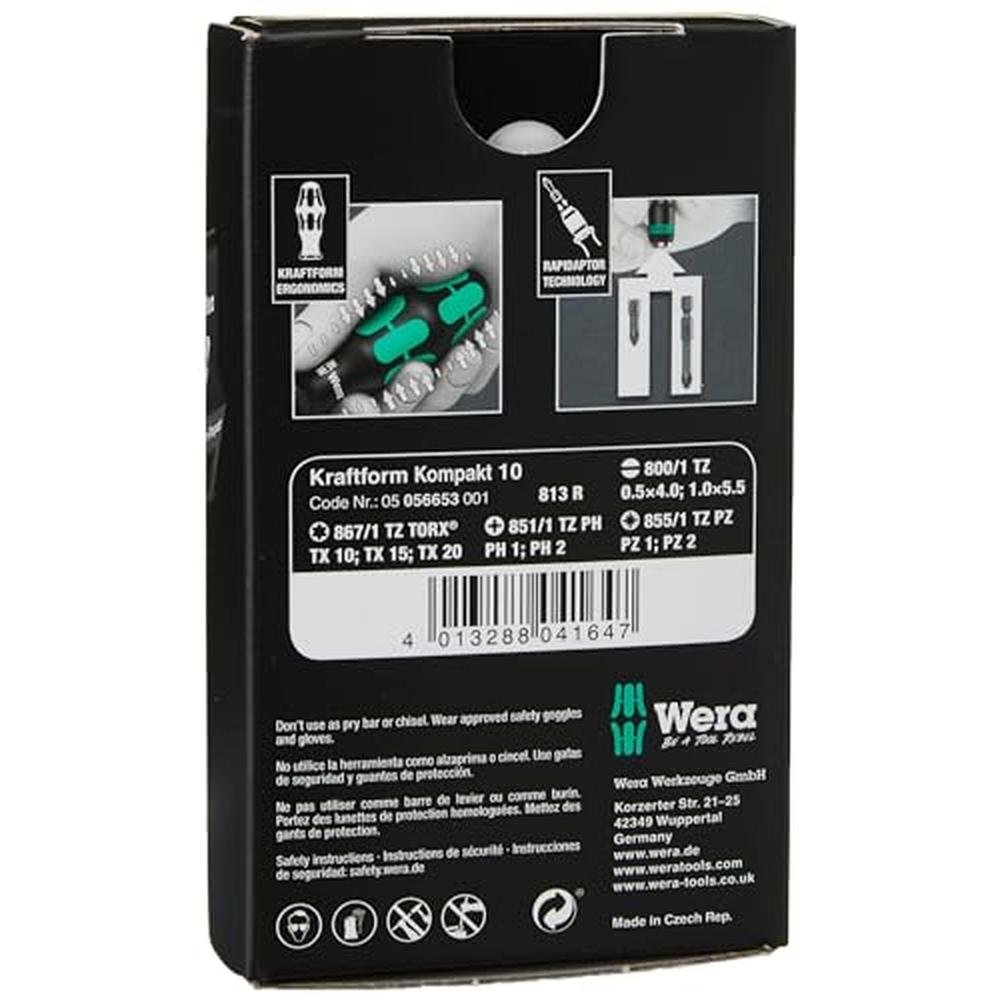 Wera 05056653001 Kraftform Kompakt 10 10-Pieces – Side View