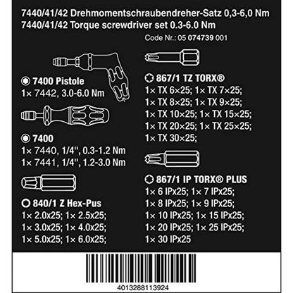 WERA 05074739001 7440/41/42 Kraftform Torque Screwdriver – Side View