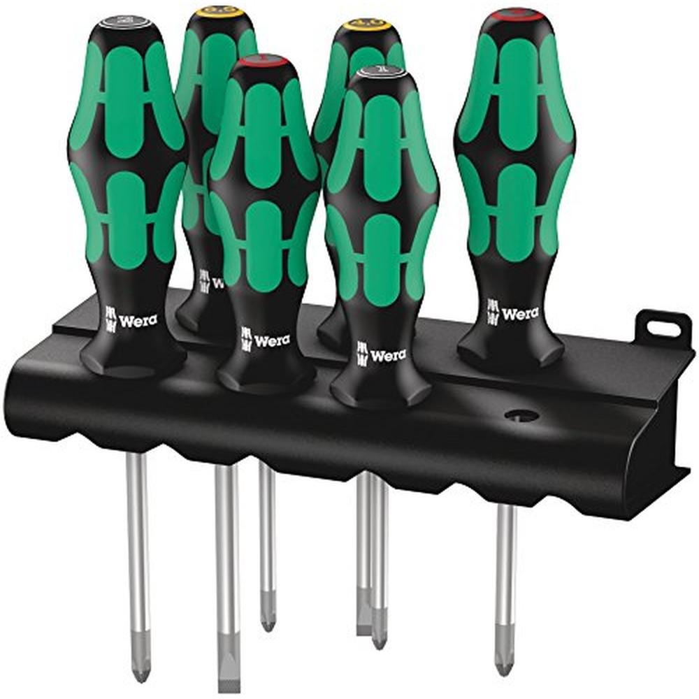 Wera 05105622001: Kraftform Plus Lasertip 6 Screwdriver Set – Front View