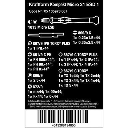 Wera 05135973001: Kraftform Kompakt Micro 21 ESD 1 – Side View