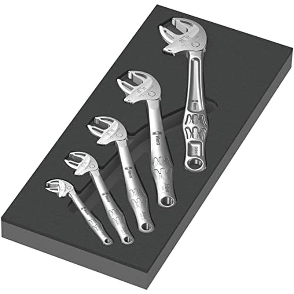 Wera 05150122001: Wera 6004 Joker Set 1-5 Pieces Chrome – Front View