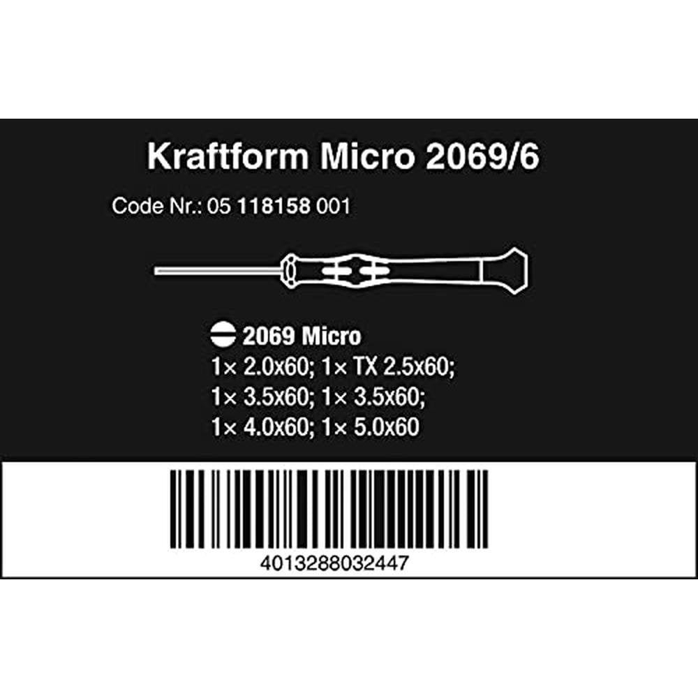 Wera 5118158001: Kraftform Micro 2069-6 Precision Nutdriver – Side View