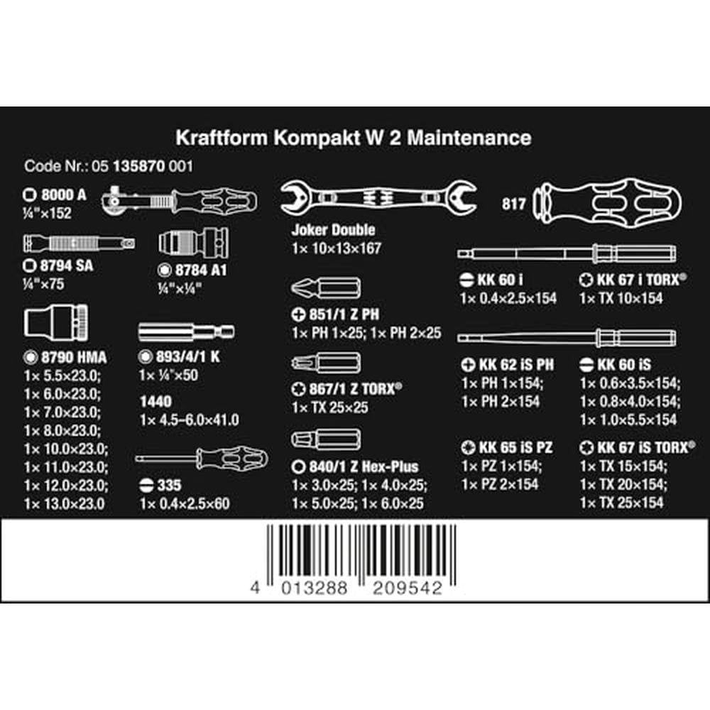 Wera 5135870001: Kraftform Kompakt W 2 Maintenance 35 Pieces – Side View
