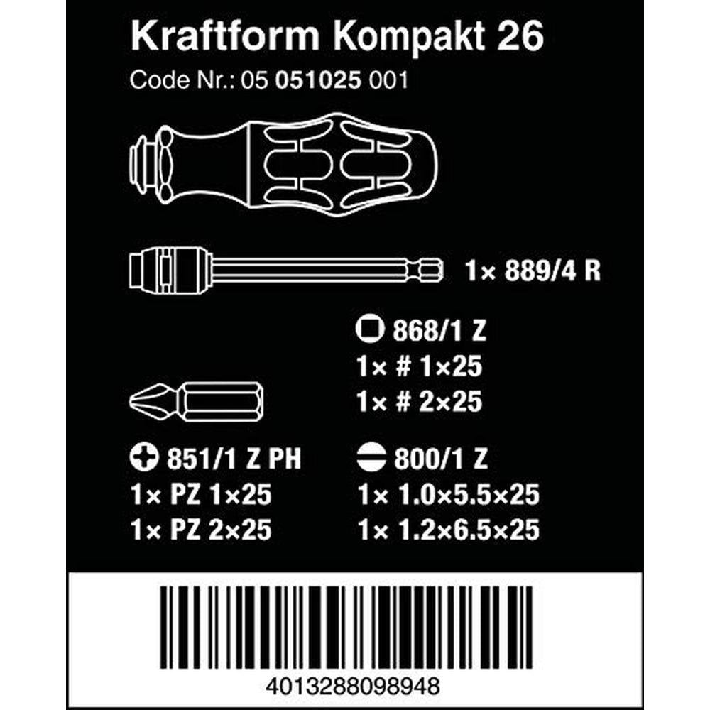 Wera Bitholding Screwdriver: Wera KK 26 7-in-1 Bitholding – Side View