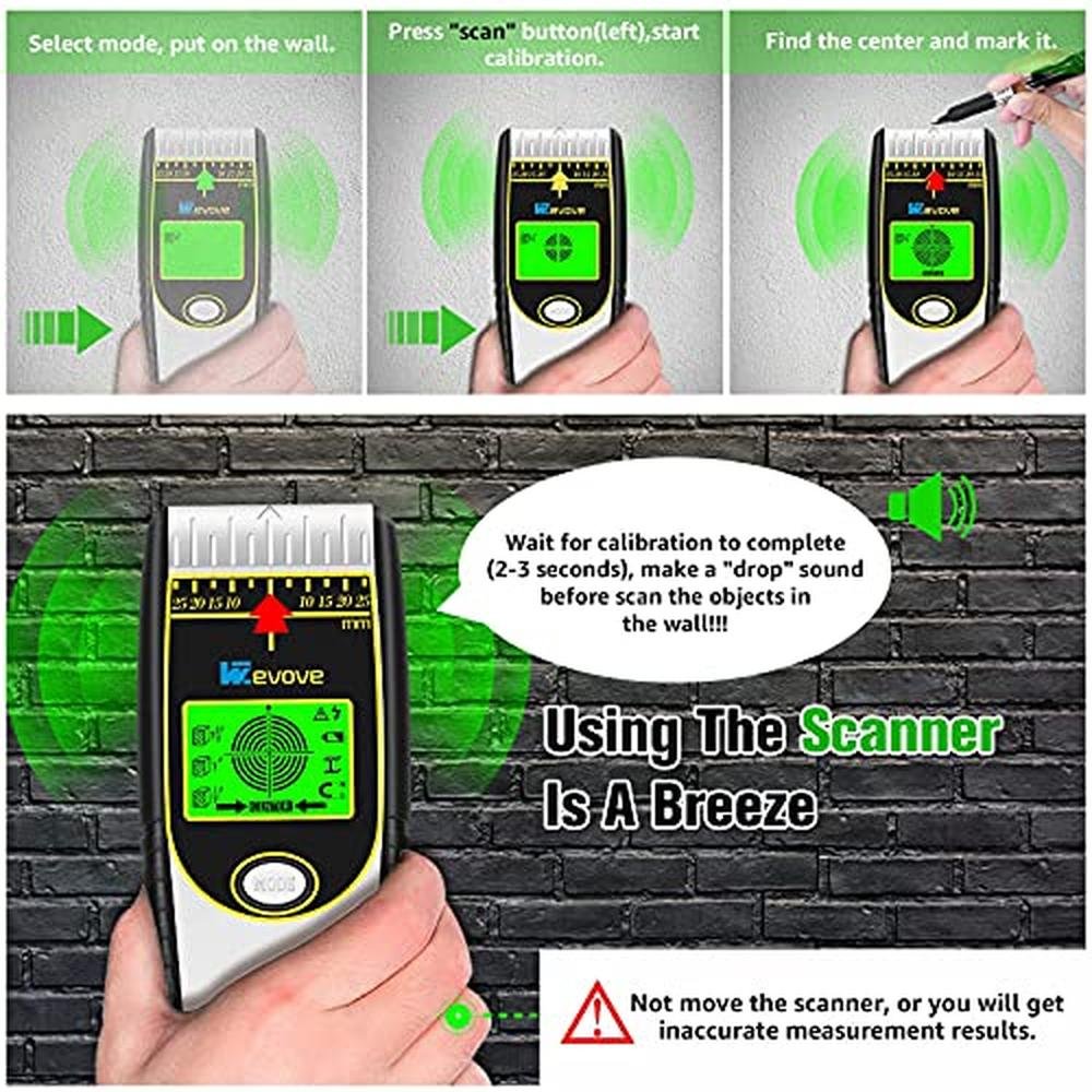 Stud Wall: WEVOVE 6 in 1 Stud Finder Wall Scanner – Side View