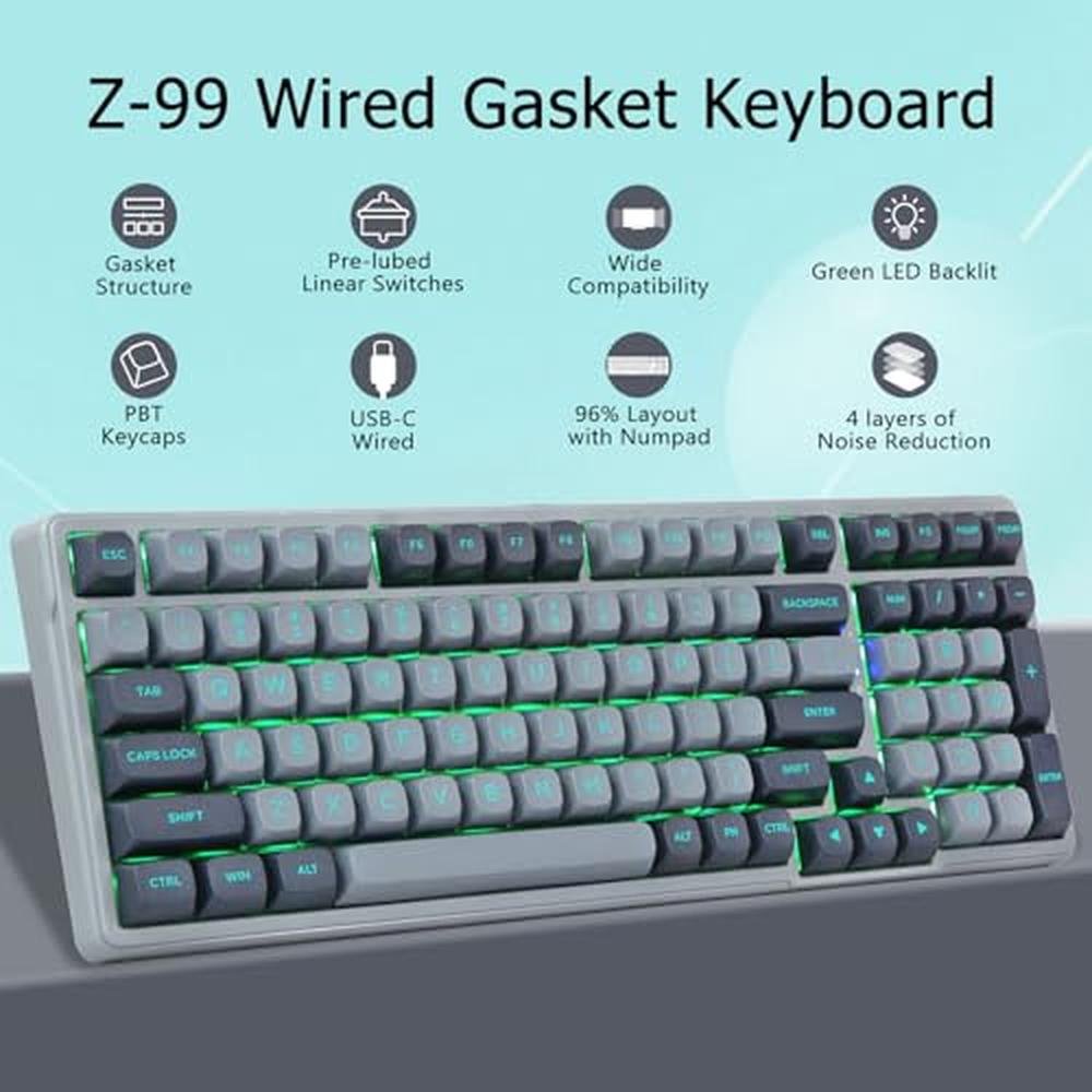 Keyboard Sound: Wired Mechanical Gaming Keyboard Creamy – Side View