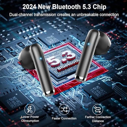 Earbuds Bluetooth: Rinsmola MD053 Hi-Fi Stereo Wireless – Side View
