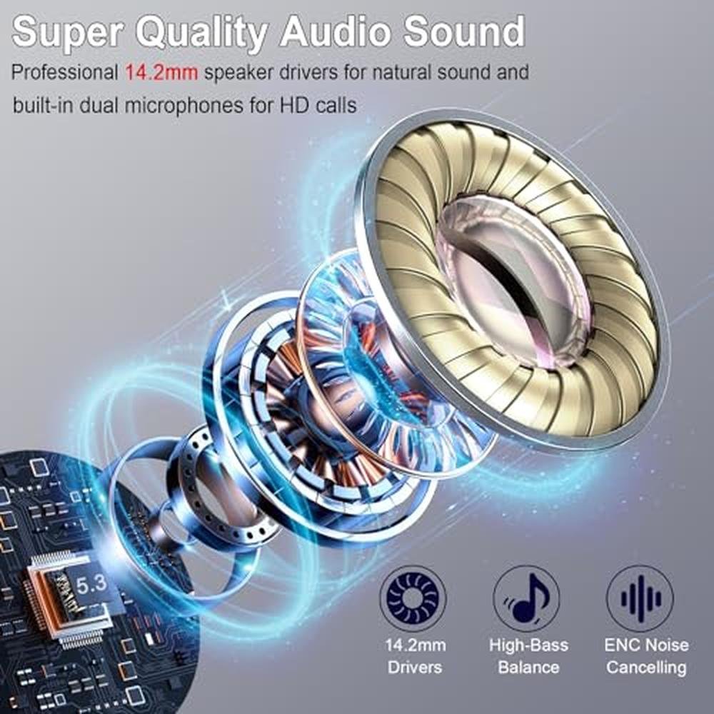 Earbuds Bluetooth: Rinsmola MD053 Hi-Fi Stereo Wireless – Close-up Detail