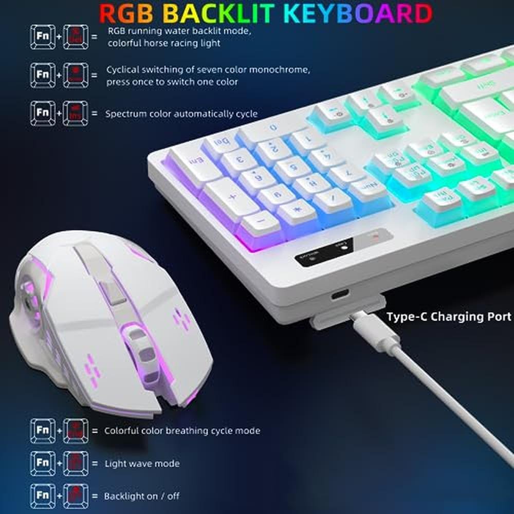Gaming Keyboard: Wireless Gaming Keyboard and Mouse Combo – In Use