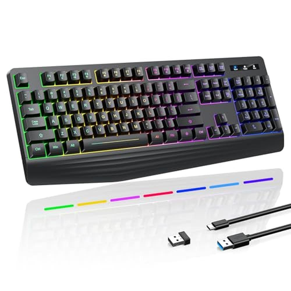 Keyboard Gaming: Wireless Gaming Keyboard RGB Single Color – Front View