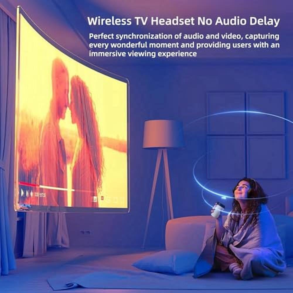 Headphones Bluetooth5.3: Over-Ear Wireless TV Headset with – Close-up Detail