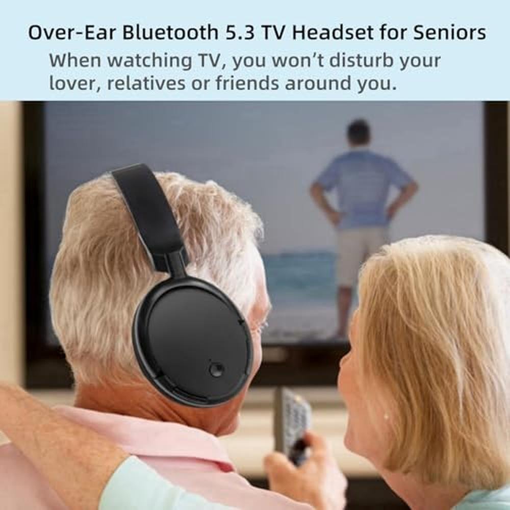 Headphones Bluetooth5.3: Over-Ear Wireless TV Headset with – In Use