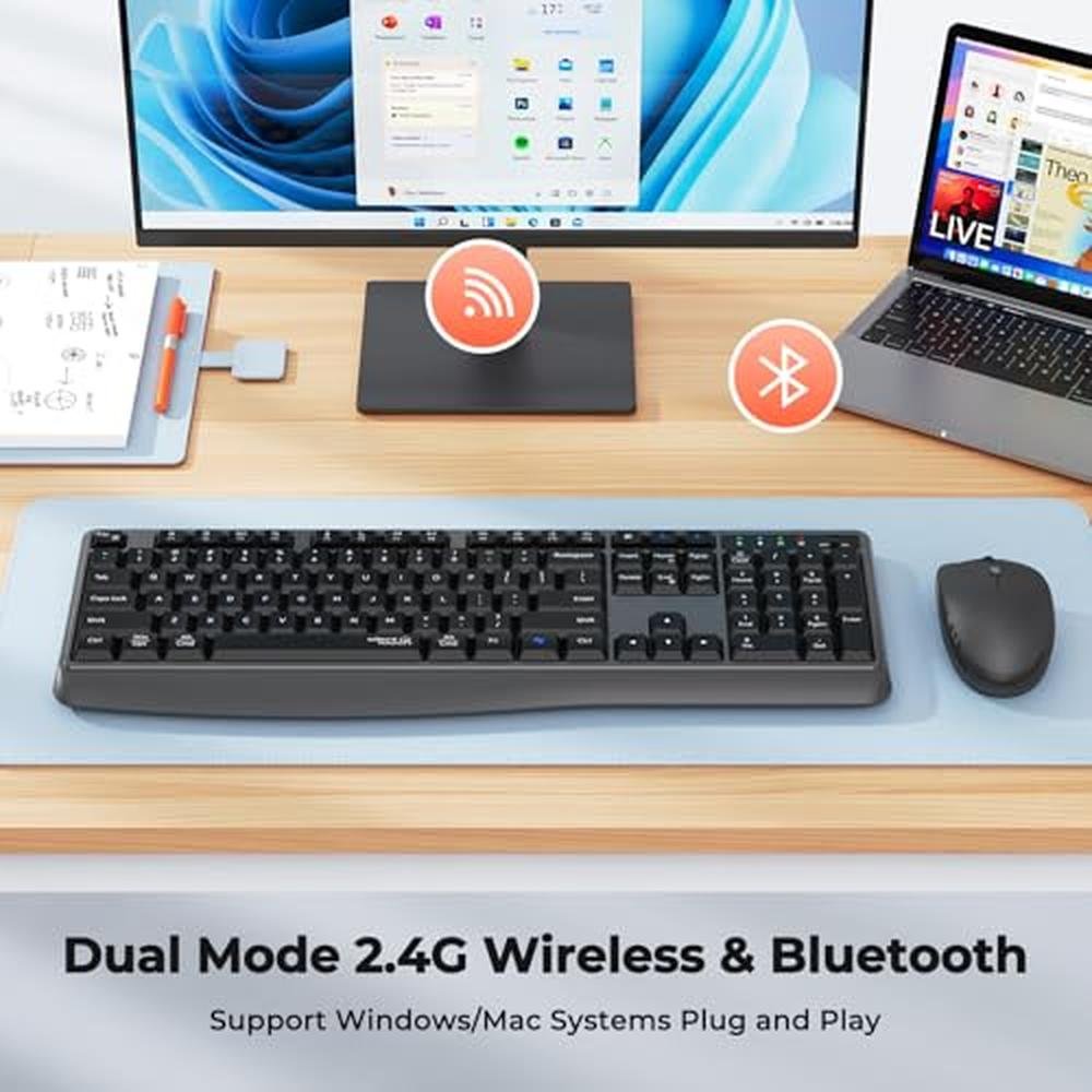 Wireless Keyboard and Mouse Combo – Side View