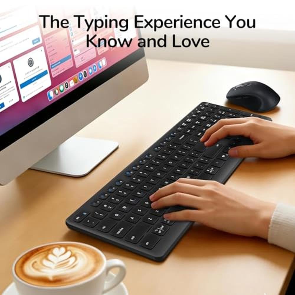 Wireless Keyboard Mouse Combo – Side View