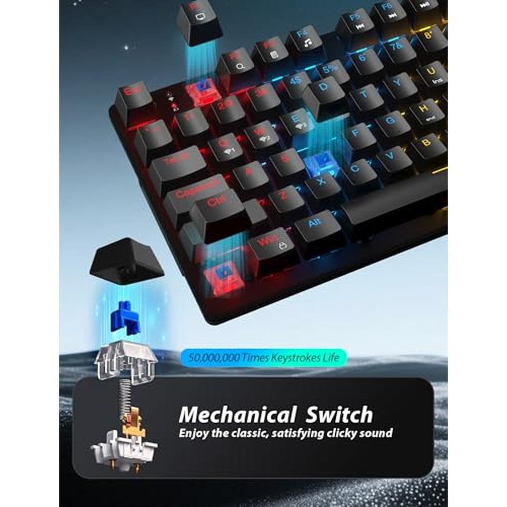 Gaming Mouse: Wireless Mechanical Gaming Keyboard and Mouse – Side View