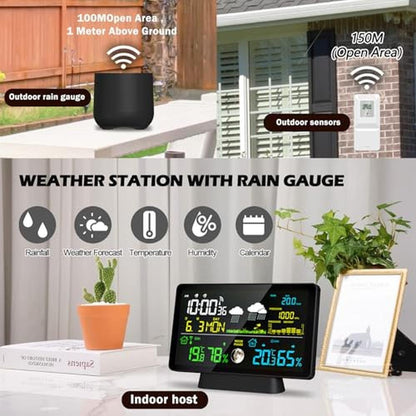 Wireless Rain Gauge and Weather Station – Side View