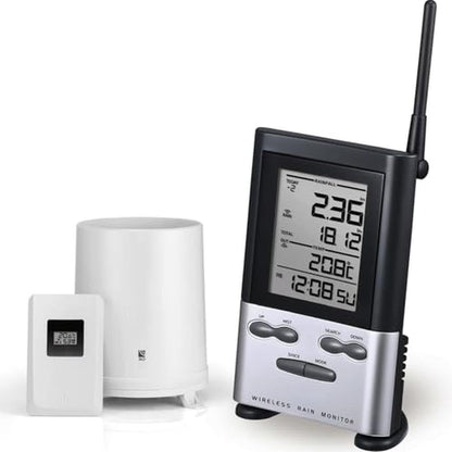 Rain Gauge: Wireless Outdoor Thermometer Digital Rain Gauges – Front View