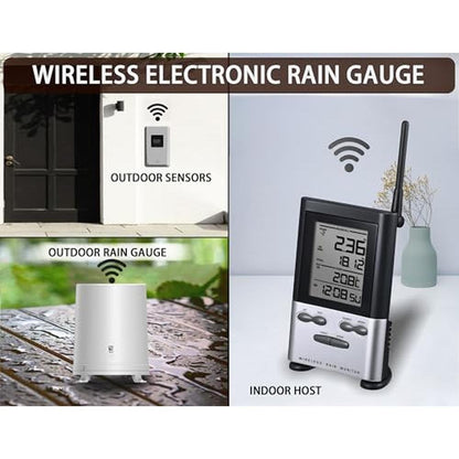 Rain Gauge: Wireless Outdoor Thermometer Digital Rain Gauges – Close-up Detail