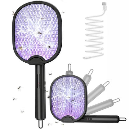 WOCVRYY Electric Fly Swatter: Foldable Bug Zapper Racket – Front View