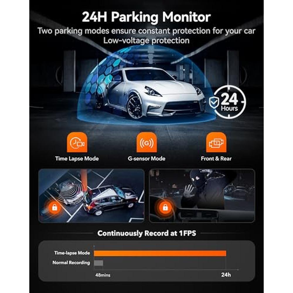 WOLFBOX 4K Dash Cam: Front and Rear WiFi UHD 2160p 1080p – Packaging