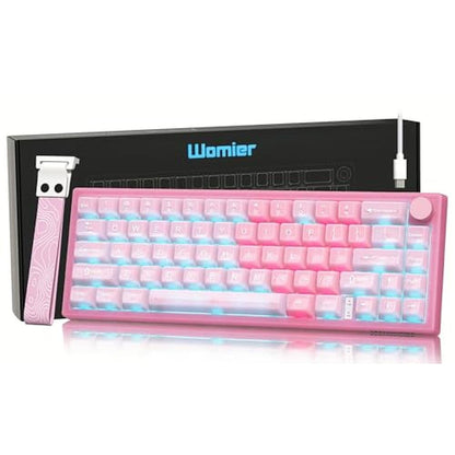Keyboard Jelly: Womier 60% QMK/VIA Pink Gaming Mechanical – Front View