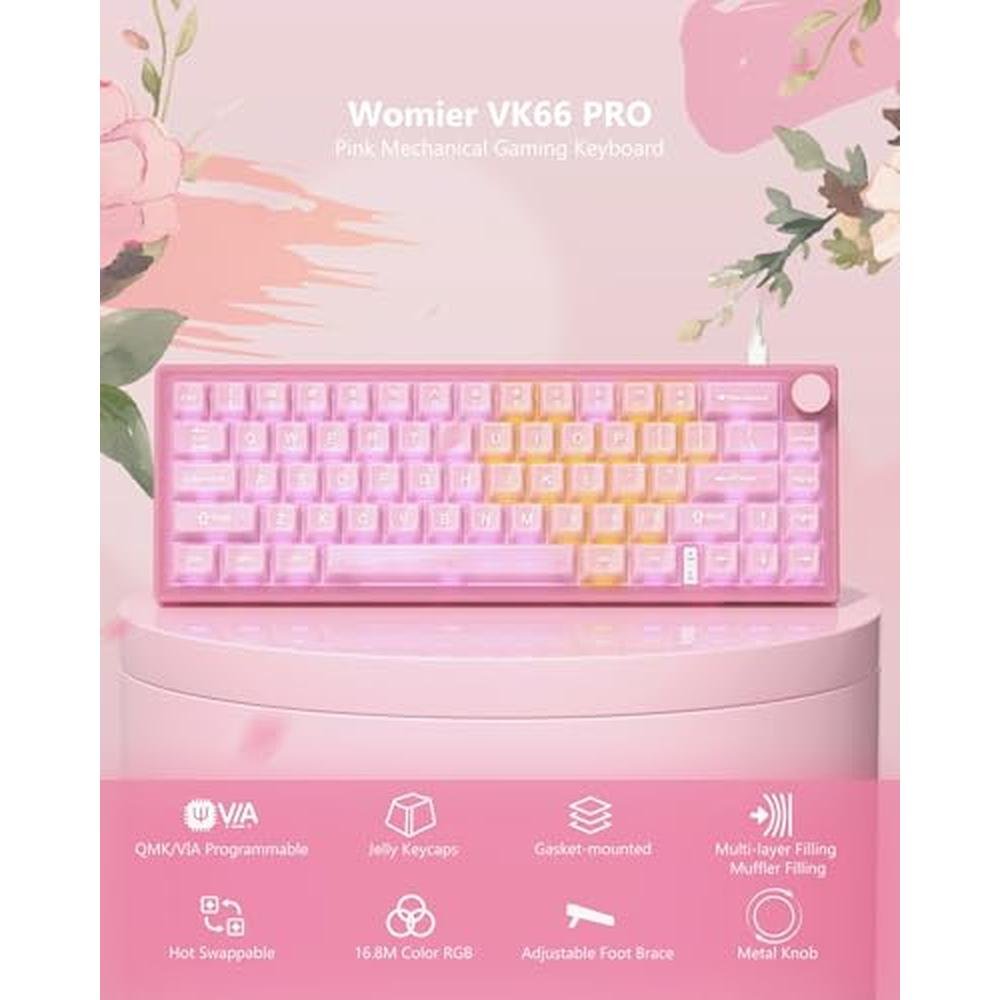 Keyboard Jelly: Womier 60% QMK/VIA Pink Gaming Mechanical – Packaging
