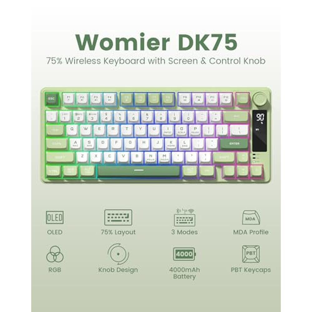 Womier DK75 75% Wireless Gaming Keyboard – Side View