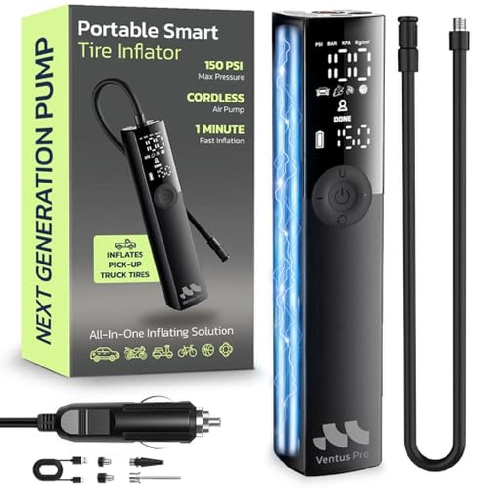 Tire Air: Woowind Premium Tire Inflator Portable Air – Front View