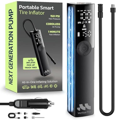 Tire Air: Woowind Premium Tire Inflator Portable Air – Front View