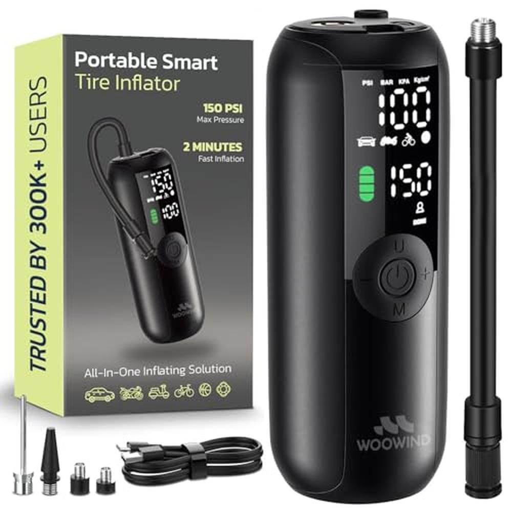 Air Pump for Tires: Woowind Tire Inflator Portable Air – Front View