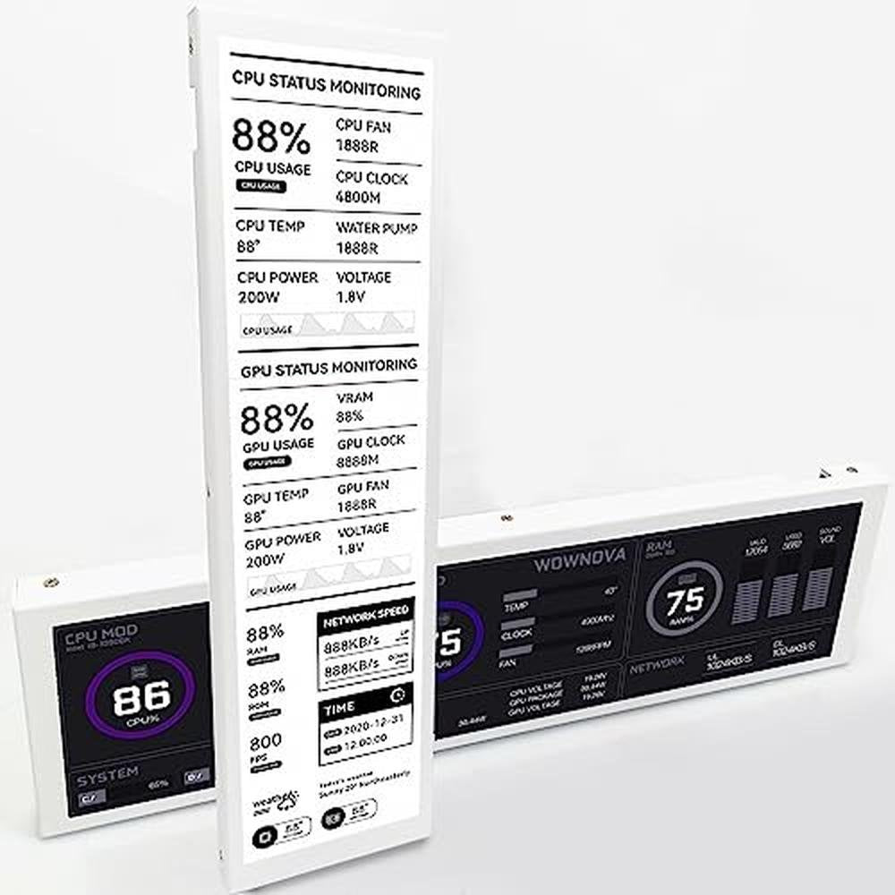 Monitor WOWNOVA: WOWNOVA 8.8 Computer Temp Monitor Dynamic – Front View