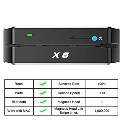 Bluetooth Magnetic: X6 BT VIP Card Reader Writer USB 3.0 – Side View