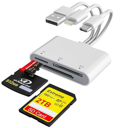 XD Card Reader: 3-in-1 SD/TF/XD Card Adapter for iPhone – Front View