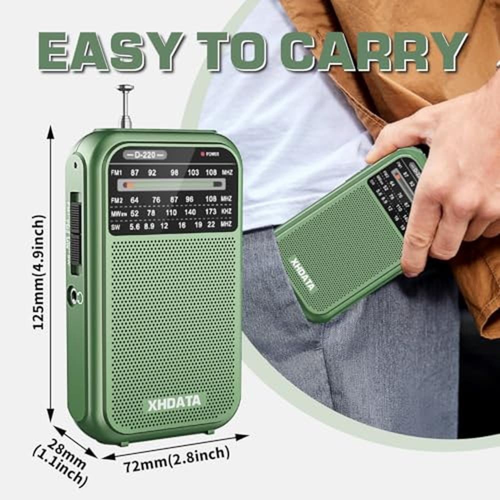 XHDATA D220: Portable AM FM SW Shortwave Receiver – Side View