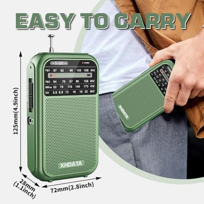 XHDATA D220: Portable AM FM SW Shortwave Receiver – Side View