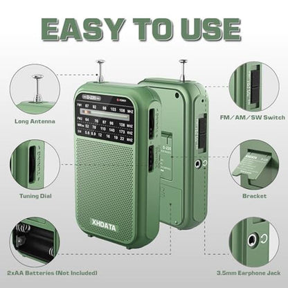 XHDATA D220: Portable AM FM SW Shortwave Receiver – Packaging
