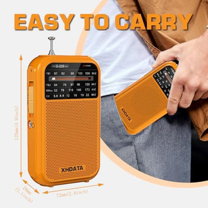 XHDATA D220 Portable Radio: AM FM SW Shortwave Receiver – Side View