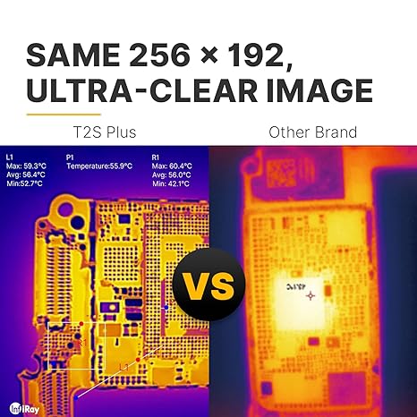 Xinfrared T2S Plus Thermal Camera for Android with 6D PCB Test Master, 8mm Adjustable Focus, 256 x 192 IR Resolution Thermal Imager for Cell Phone, Works for Smartphones and Tablets
