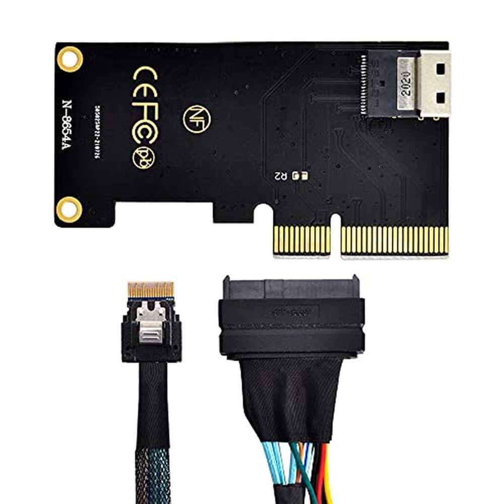 SFF Xiwai: Xiwai PCI-E 3.0 4.0 to SFF-8654 Slimline SAS – Front View