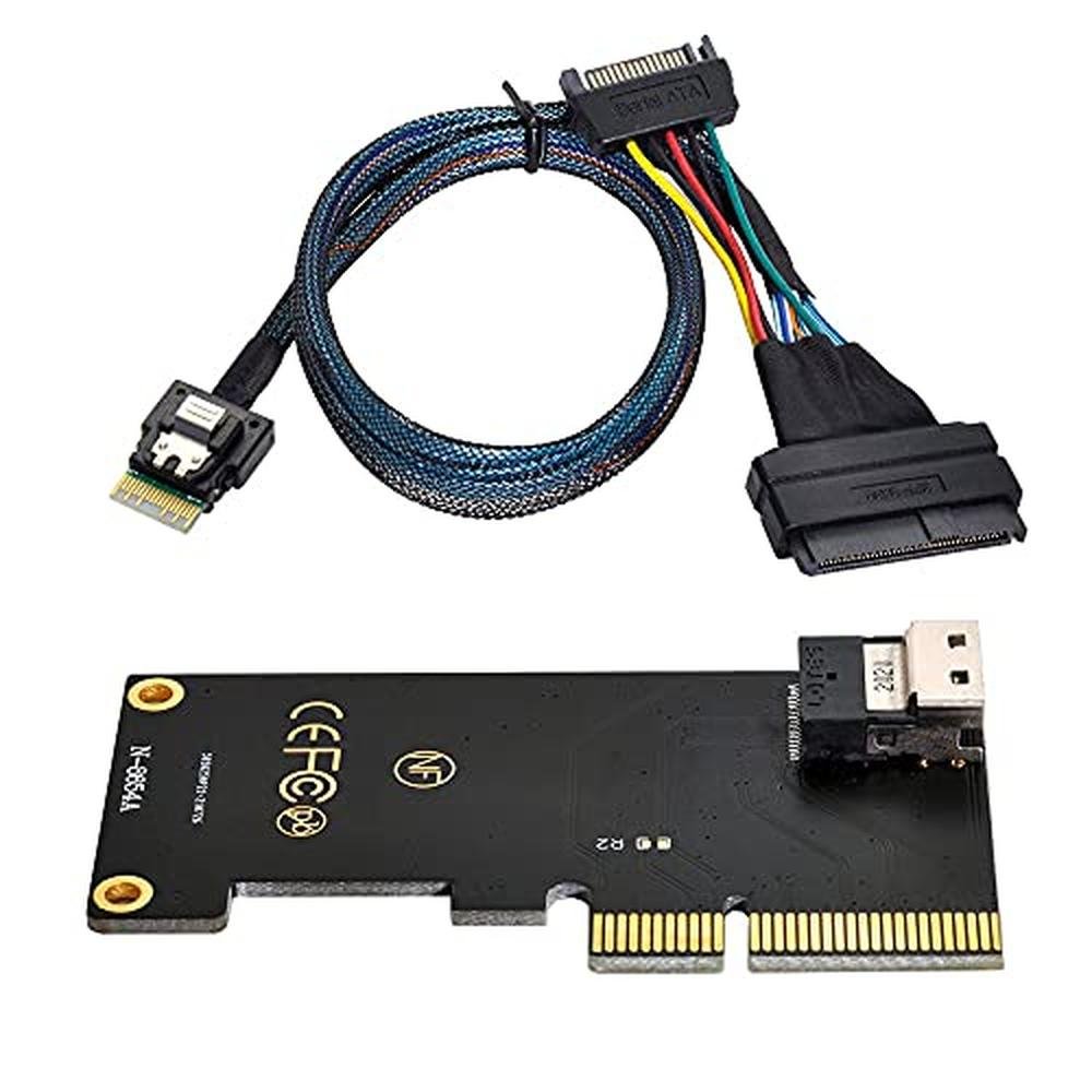 SFF Xiwai: Xiwai PCI-E 3.0 4.0 to SFF-8654 Slimline SAS – Side View