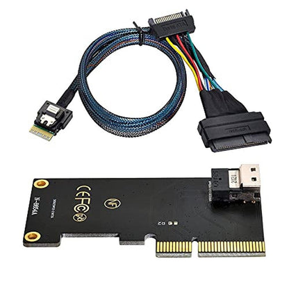 SFF Xiwai: Xiwai PCI-E 3.0 4.0 to SFF-8654 Slimline SAS – Side View