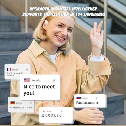 Translation Earbuds: Xmenha Real-Time 144 Languages AI – Side View