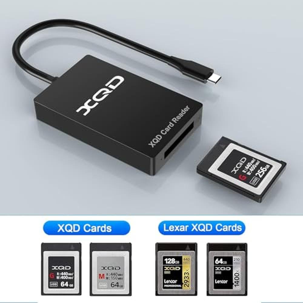 XQD Reader: USA Warehouse XQD Card Reader 5Gbps USB C – Side View