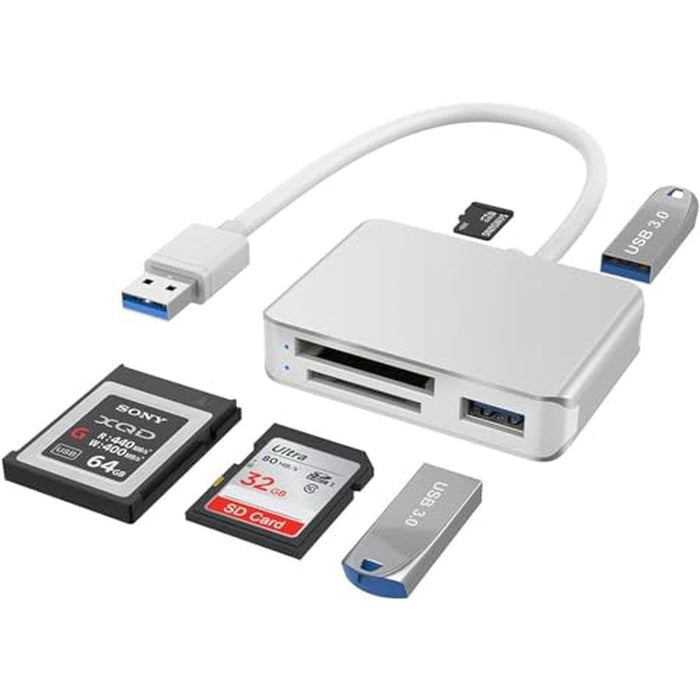 XQD Reader: Rocketek USB 3.0 XQD/SD/Micro SD Card Reader – Front View